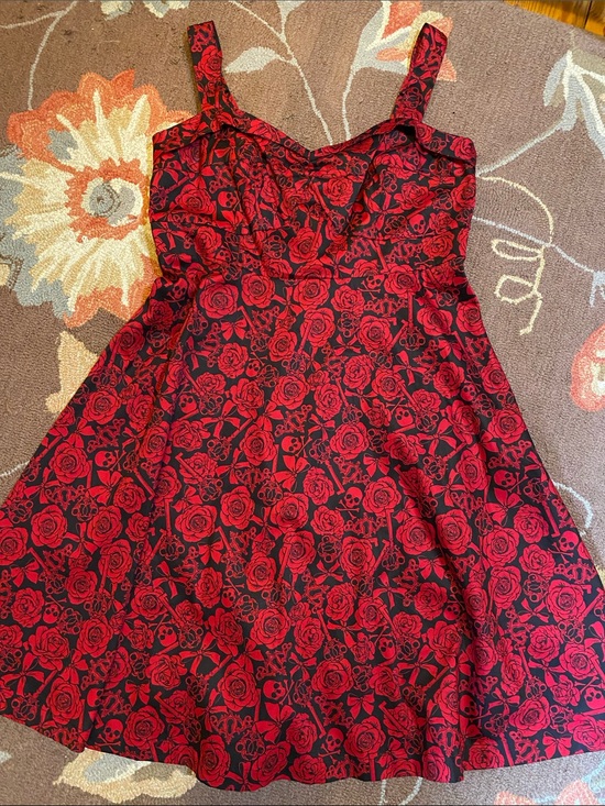 torrid Dresses & Skirts - Torrid Retro Chic Fit N Flare Skull & Floral Print Dress
